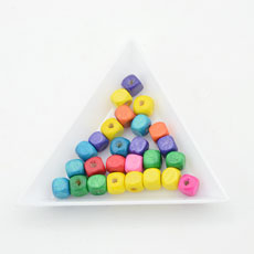 Korean Style Wood Beads,Cube,Mixed Color,size:6mm*6mm,hole:2mm