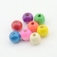 Korean Style Wood Beads,Round,Mixed Color,size:14mm,hole:4mm