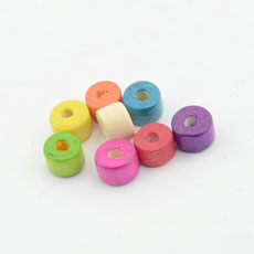 Korean Style Wood Beads,Round,Mixed Color,size:6mm*9mm,hole:2mm