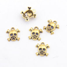 Korean Style Alloy Pendant,Skull,Alloy,Antique Bronze Color,size:14mm*15mm,hole:1.5mm