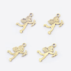 Korean Style Alloy Pendant,Angel,Antique Gold Color,size:12mm*20mm,hole:1.5mm
