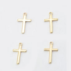 Korean Style Alloy Pendant,Cross,Antique Gold Color,size:13mm*21mm,hole:1.5mm