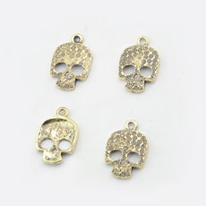 Korean Style Alloy Pendant,Skull,Antique Gold Color,size:13mm*21mm,hole:1.5mm