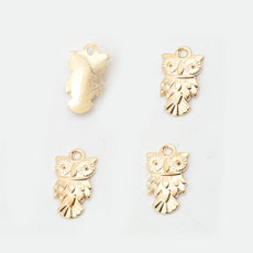 Korean Style Alloy Pendant,Owl,Gold Color,size:12mm*20mm,hole:1.5mm