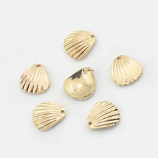 Korean Style Alloy Pendant,Shell,Antique Gold Color,size:12mm*13mm,hole:1mm