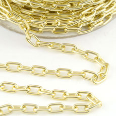 Aluminium Chain,Golden color, Size: about 7.5mm*4mm,25m