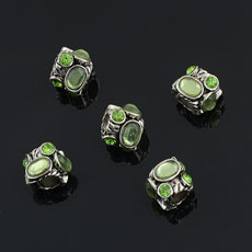 Alloy European Beads,Nickel Free, size:10mm*10mm,Hole:4.5mm