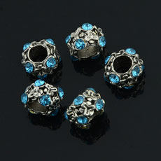 Alloy European Beads,Nickel Free, size:7mm*11mm ,Hole:6mm
