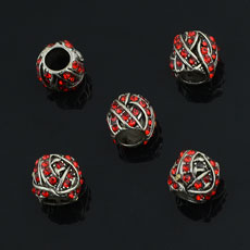Alloy European Beads,Nickel Free, size:9mm*10mm ,Hole:5mm