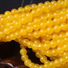 8MM Yellow Chalcedony Round Loose Beads