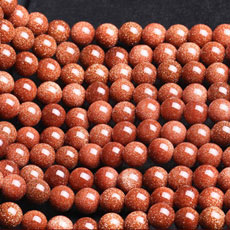 8MM Natural Golden Sandstone Round Loose Beads