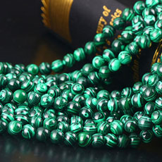 6MM Natural Malachite Round Loose Beads