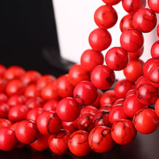4MM Red Turquoise Round Loose Beads