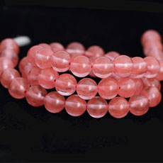 6MM Natural Watermelon Red Crystal Round Loose Beads