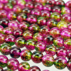6MM  Natural Watermelon Tourmaline Crystal Round Loose Beads