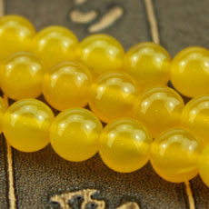 6MM Natural 5A Yellow Agate Round Loose Beads