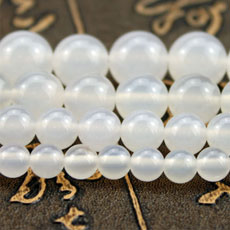 6MM Natural 6A White Agate Round Loose Beads