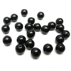 6MM Natural 4A Black Agate Round Loose Beads