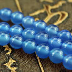 4MM Natural 5A Blue Agate Round Loose Beads