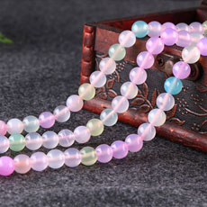 6MM Natural Candy Color Agate Round Loose Beads