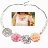 Rose garden pearl necklace