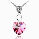 Austria crystal Crystal Elements Necklace - Heartbeat (Rose)
