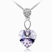 Austria crystal Crystal Elements Necklace - Heartbeat (pale pinkish purple violet)
