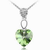 Austria crystal Crystal Elements Necklace - Heartbeat (Olive)