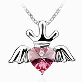 Necklace Austria crystal - Crown Angel (Rose)