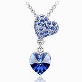 Crystal Necklace Austria crystal - to drop (blue)