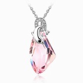 Austria crystal Crystal Elements Necklace - Dolphin Love (Light Rose)
