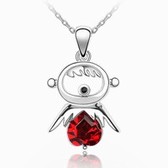 Austria crystal Crystal Elements Necklace - lucky star baby (Ruby)