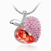 Austria crystal Crystal Necklace - Pear vortex Smile (water lilies red)