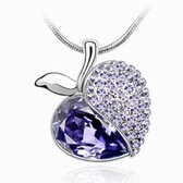 Austria crystal Crystal Necklace - Pear vortex Smile (pale pinkish purple violet)