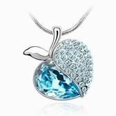 Austria crystal Crystal Necklace - Pear vortex Smile (navy blue)
