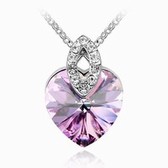 Austria crystal Crystal Elements Necklace - Hearts Large Yue (violet)