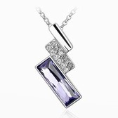 Austria crystal Crystal Elements Necklace - Fairview Fang Hua (pale pinkish purple violet)