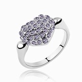 Austria crystal Crystal Ring - Ideal Lover (pale pinkish purple violet)