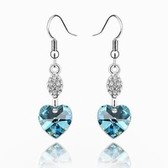 Austria crystal Crystal Bracelet - Peach Heart (navy blue)