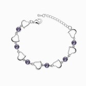 Austria crystal Crystal Bracelet - hearts (pale pinkish purple violet)