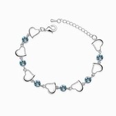 Austria crystal Crystal Bracelet - hearts (navy blue)