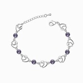 Austria crystal Crystal Bracelet - Jun heart my heart (pale pinkish purple violet)