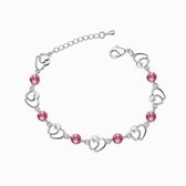 Austria crystal Crystal Bracelet - Jun heart my heart (Rose)