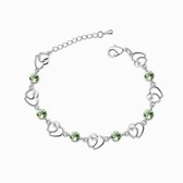 Austria crystal Crystal Bracelet - Jun heart my heart (Olive)