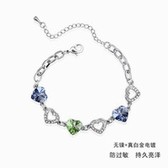 Bracelet Austria crystal - soulmate (light blue + olive)