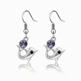Austria crystal Crystal Earrings - Dolphin Princess (pale pinkish purple violet)