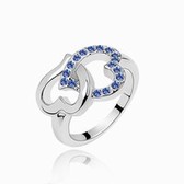 Austria crystal Crystal Ring - Heart to Heart (Blue) 11-13-15
