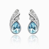 Austria crystal crystal ear elements - water drip (navy blue)