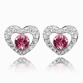 Austria crystal crystal earrings elements - love life (Rose)