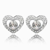 Austria crystal crystal earrings elements - love life (white)